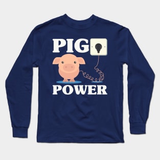 Pig Power - Piggy Curly Tail Electric Outlet Long Sleeve T-Shirt